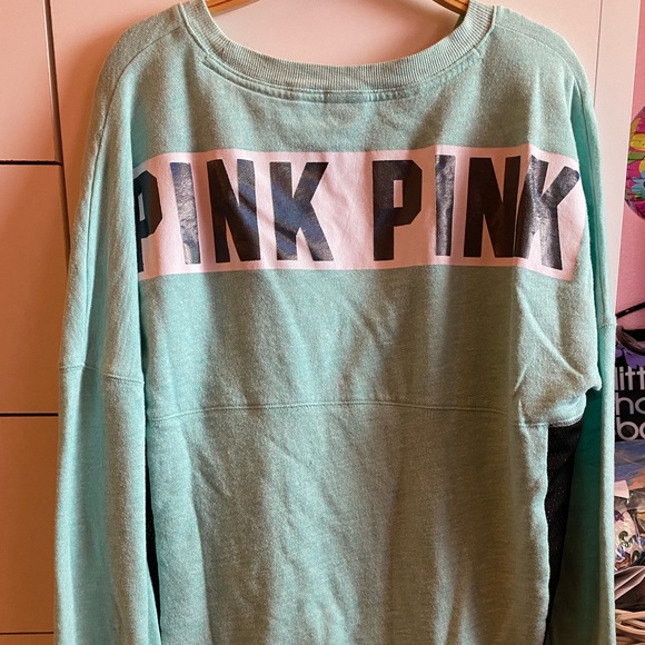 Oversized VS PINK logo Long Sleeve Shirt - Picture 2 of 3